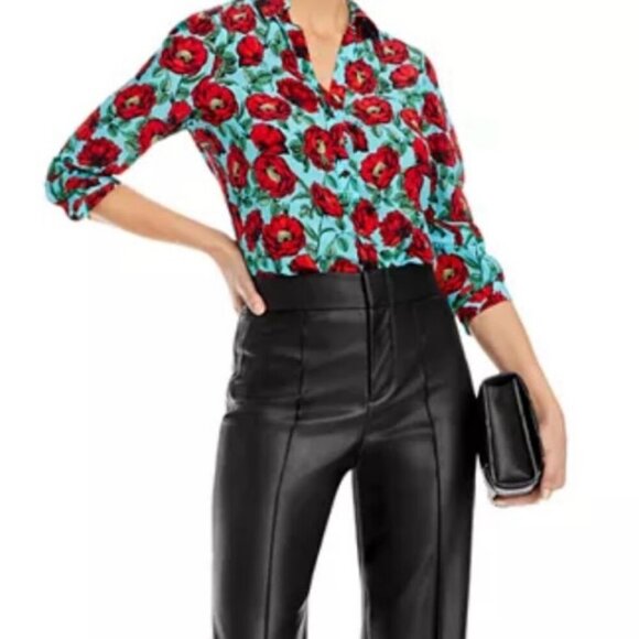 ALICE+OLIVIA SILK BLOUSE BUTTON DOWN PREPPY CHIC TRENDY GREEN RED FLORAL
SZ XS - Picture 6 of 14